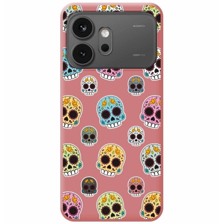 Funda Silicona Líquida Rosa para Huawei Honor 600 5G diseño Catrina Dibujos
