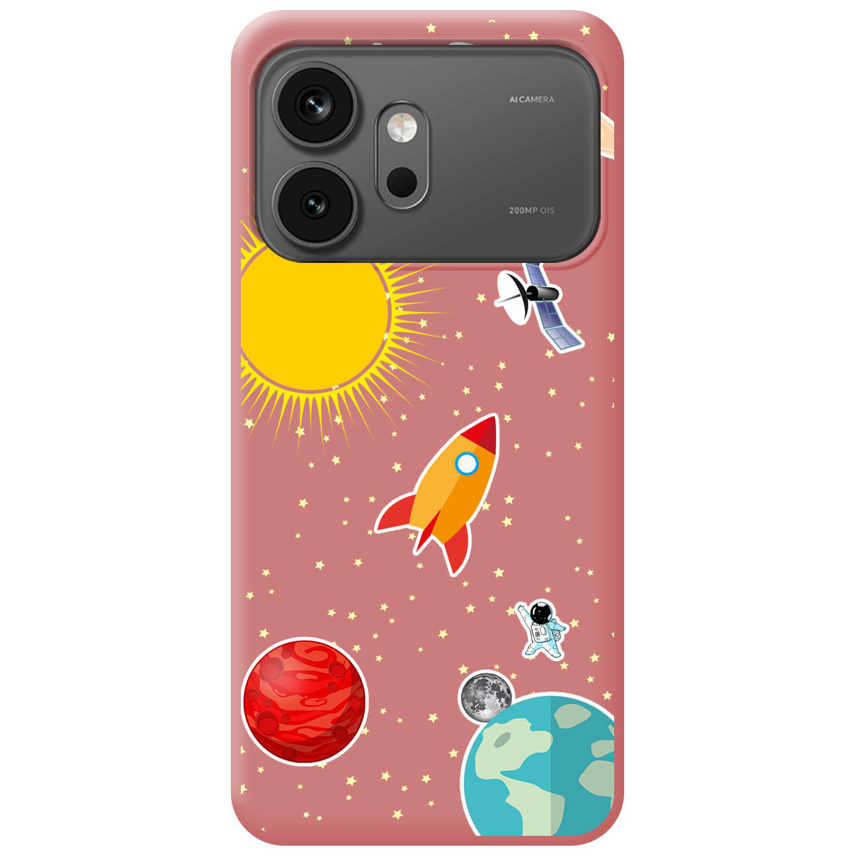 Funda Silicona Líquida Rosa para Huawei Honor 600 5G diseño Espacio Dibujos