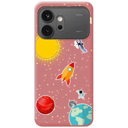 Funda Silicona Líquida Rosa para Huawei Honor 600 5G diseño Espacio Dibujos