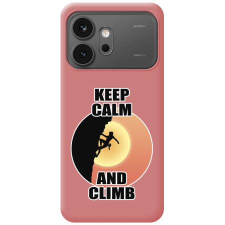 Funda Silicona Líquida Rosa para Huawei Honor 600 5G diseño Mujer Escalada Dibujos