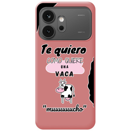 Funda Silicona Líquida Rosa para Huawei Honor 600 5G diseño Vaca Dibujos