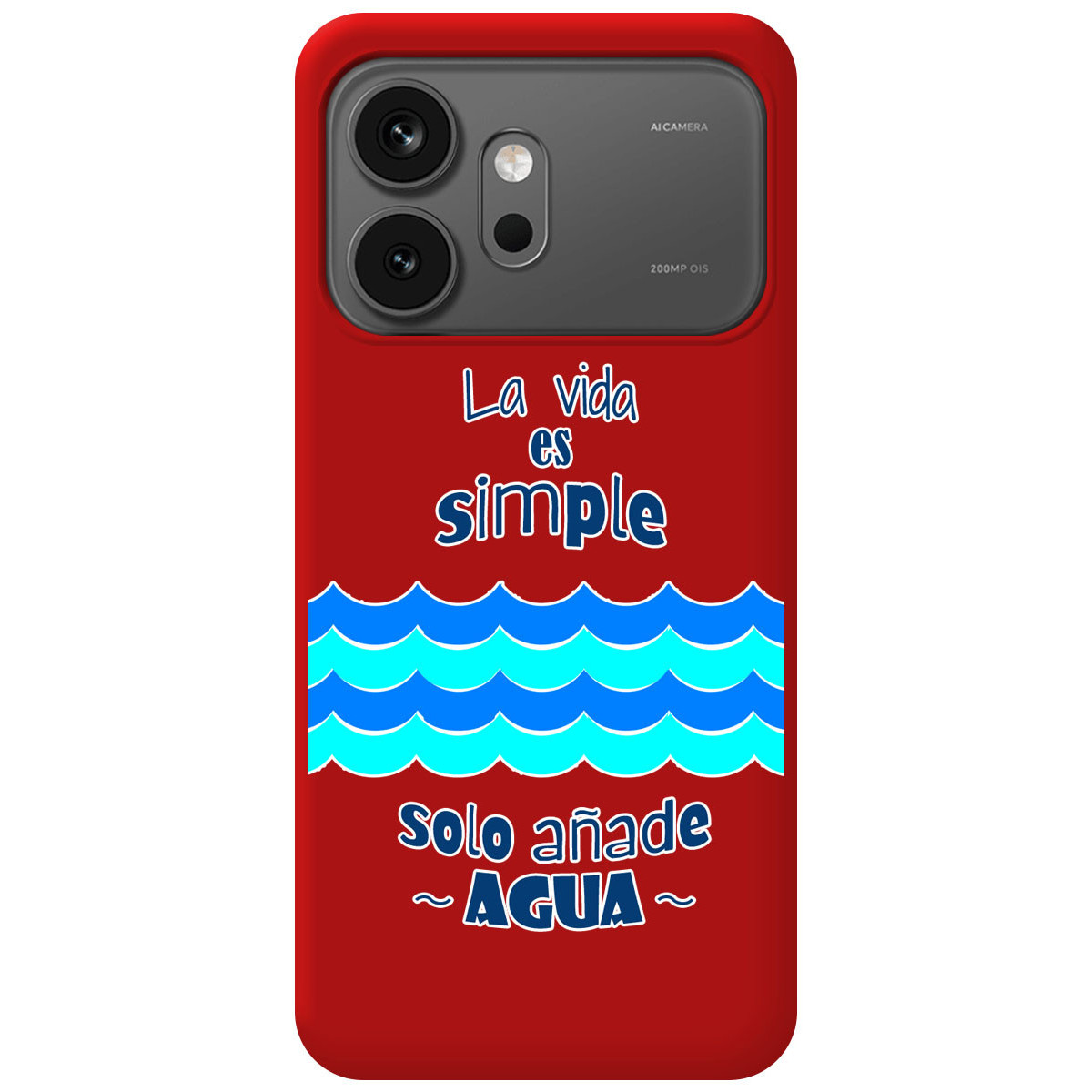 Funda Silicona Líquida Roja para Huawei Honor 600 5G diseño Agua Dibujos