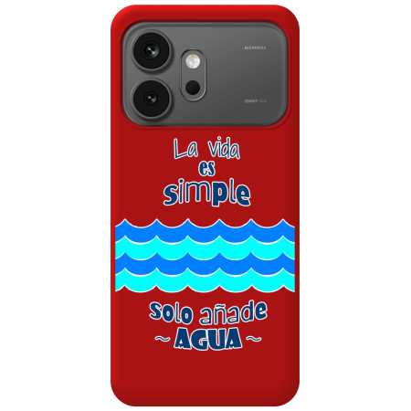 Funda Silicona Líquida Roja para Huawei Honor 600 5G diseño Agua Dibujos