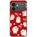 Funda Silicona Líquida Roja para Huawei Honor 600 5G diseño Cerdos Dibujos
