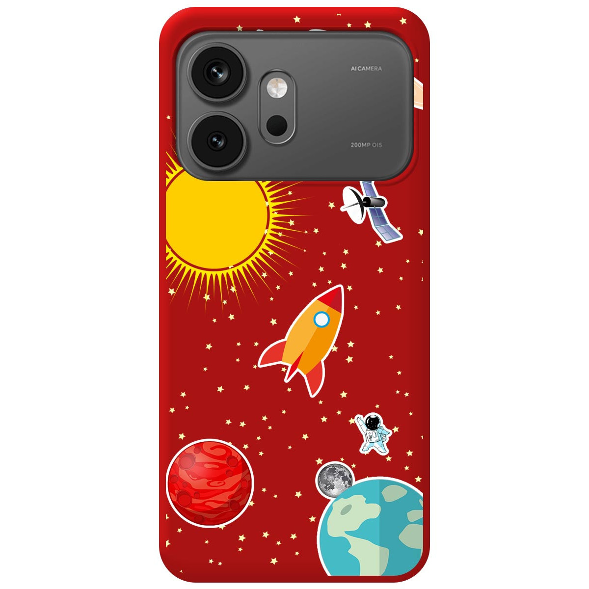 Funda Silicona Líquida Roja para Huawei Honor 600 5G diseño Espacio Dibujos