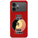 Funda Silicona Líquida Roja para Huawei Honor 600 5G diseño Hombre Escalada Dibujos