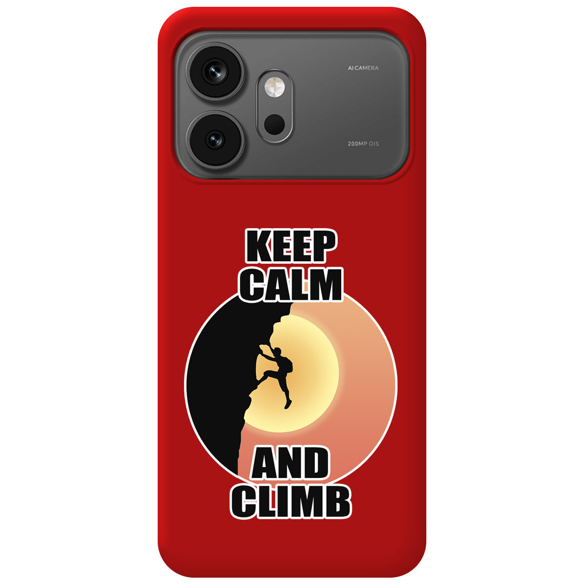 Funda Silicona Líquida Roja para Huawei Honor 600 5G diseño Hombre Escalada Dibujos