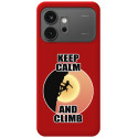 Funda Silicona Líquida Roja para Huawei Honor 600 5G diseño Mujer Escalada Dibujos