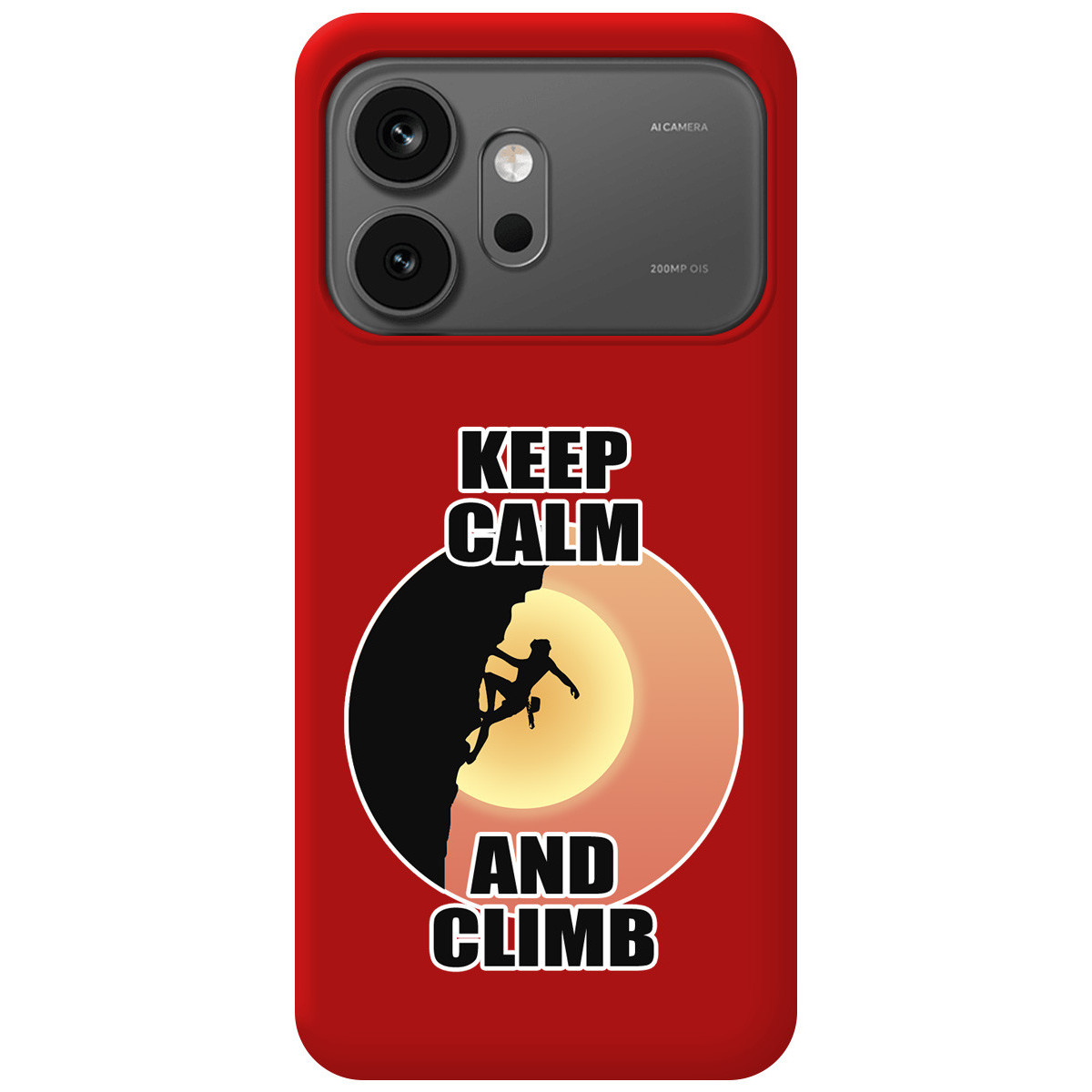 Funda Silicona Líquida Roja para Huawei Honor 600 5G diseño Mujer Escalada Dibujos