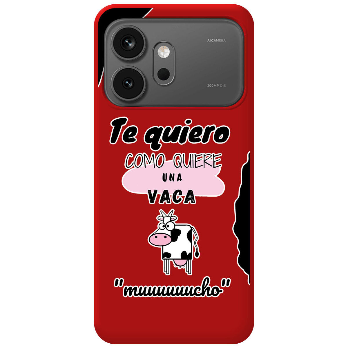 Funda Silicona Líquida Roja para Huawei Honor 600 5G diseño Vaca Dibujos