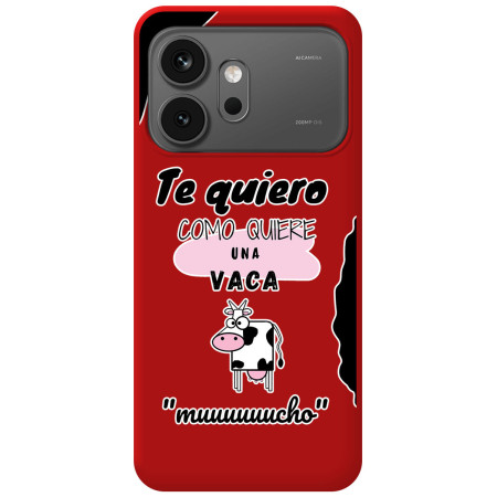 Funda Silicona Líquida Roja para Huawei Honor 600 5G diseño Vaca Dibujos