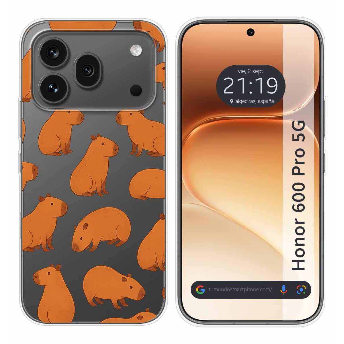 Funda Silicona Transparente para Huawei Honor 600 Pro 5G diseño Capibara 02 Dibujos