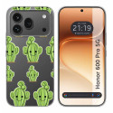 Funda Silicona Transparente para Huawei Honor 600 Pro 5G diseño Cactus Dibujos
