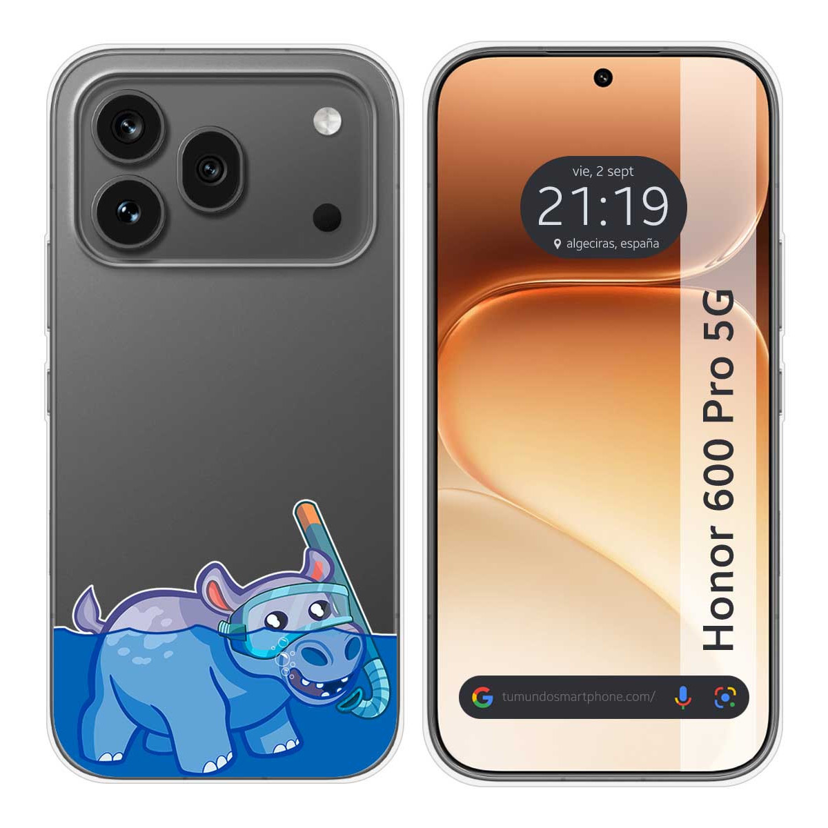 Funda Silicona Transparente para Huawei Honor 600 Pro 5G diseño Hipo Dibujos