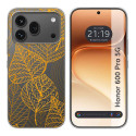 Funda Silicona Transparente para Huawei Honor 600 Pro 5G diseño Hojas Dibujos