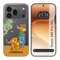 Funda Silicona Transparente para Huawei Honor 600 Pro 5G diseño Jirafa Dibujos