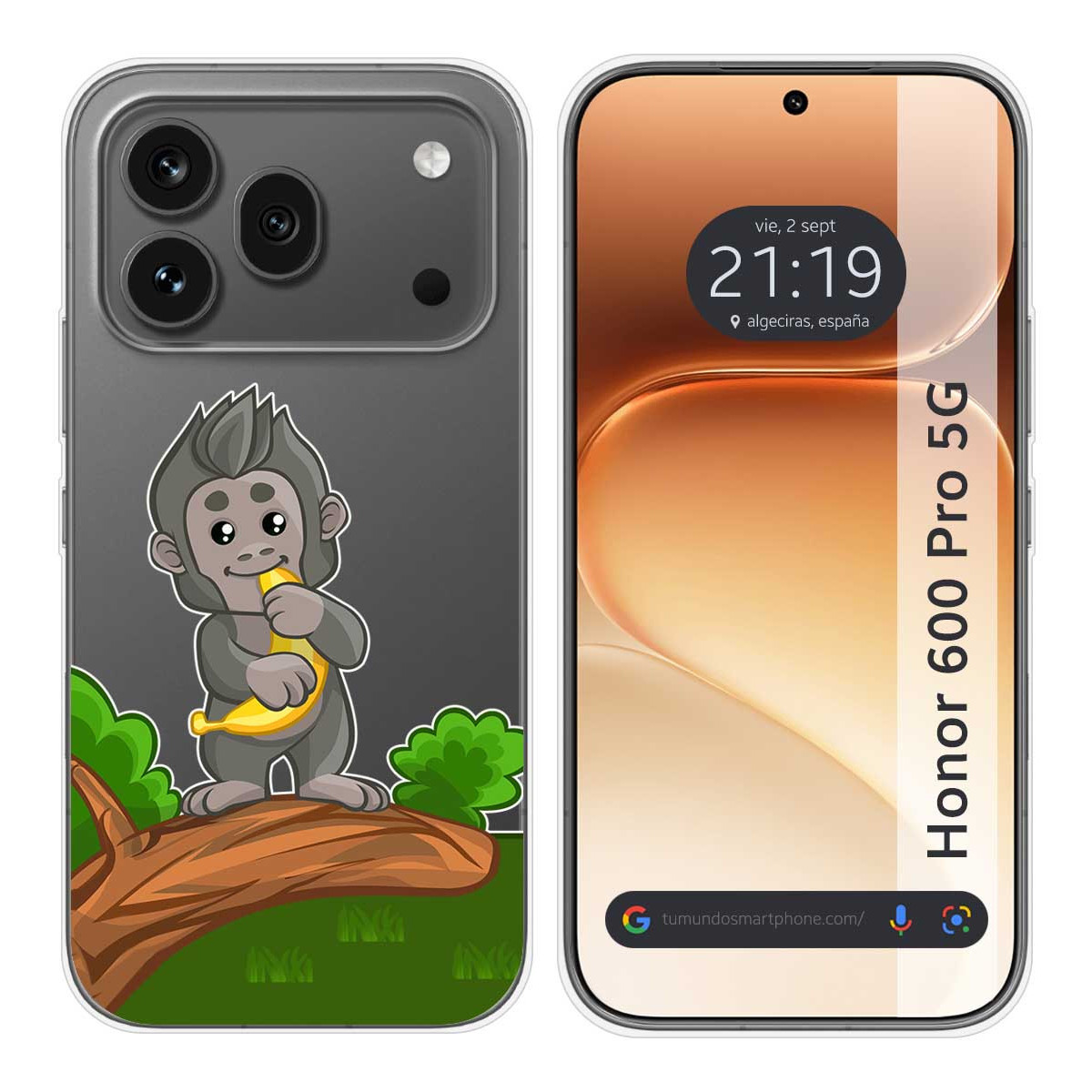 Funda Silicona Transparente para Huawei Honor 600 Pro 5G diseño Mono Dibujos