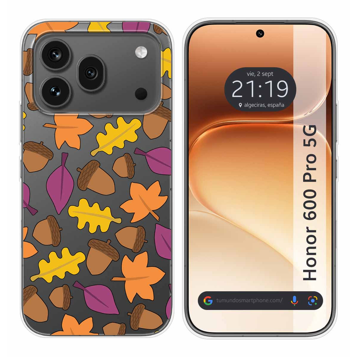 Funda Silicona Transparente para Huawei Honor 600 Pro 5G diseño Otoño Dibujos