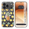 Funda Silicona Transparente para Huawei Honor 600 Pro 5G diseño Piña Dibujos