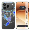 Funda Silicona Transparente para Huawei Honor 600 Pro 5G diseño Plumas Dibujos