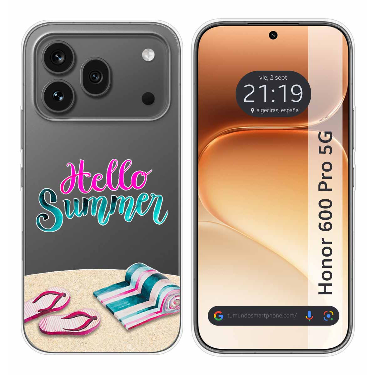 Funda Silicona Transparente para Huawei Honor 600 Pro 5G diseño Summer Dibujos