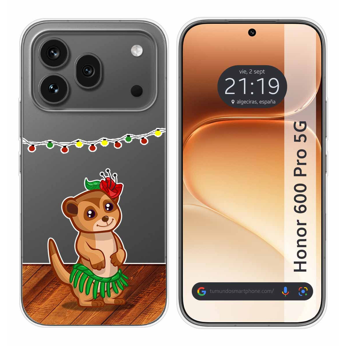 Funda Silicona Transparente para Huawei Honor 600 Pro 5G diseño Suricata Dibujos