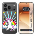 Funda Silicona Transparente para Huawei Honor 600 Pro 5G diseño Unicornio Dibujos