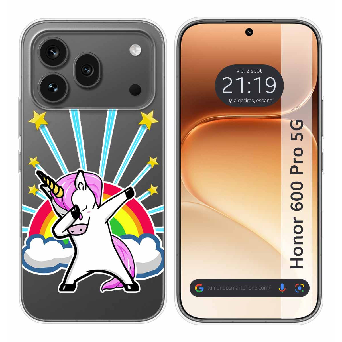 Funda Silicona Transparente para Huawei Honor 600 Pro 5G diseño Unicornio Dibujos
