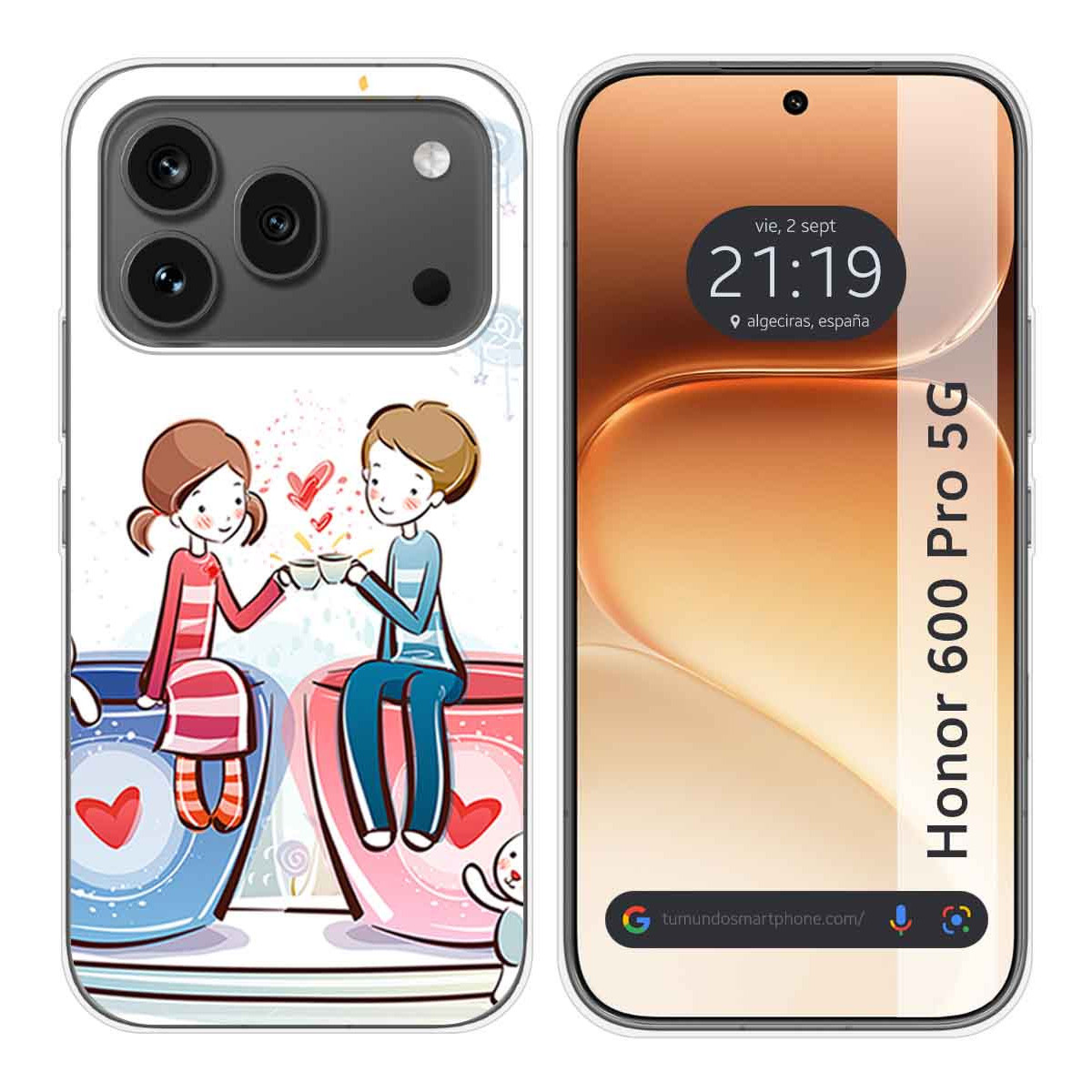 Funda Silicona para Huawei Honor 600 Pro 5G diseño Café Dibujos