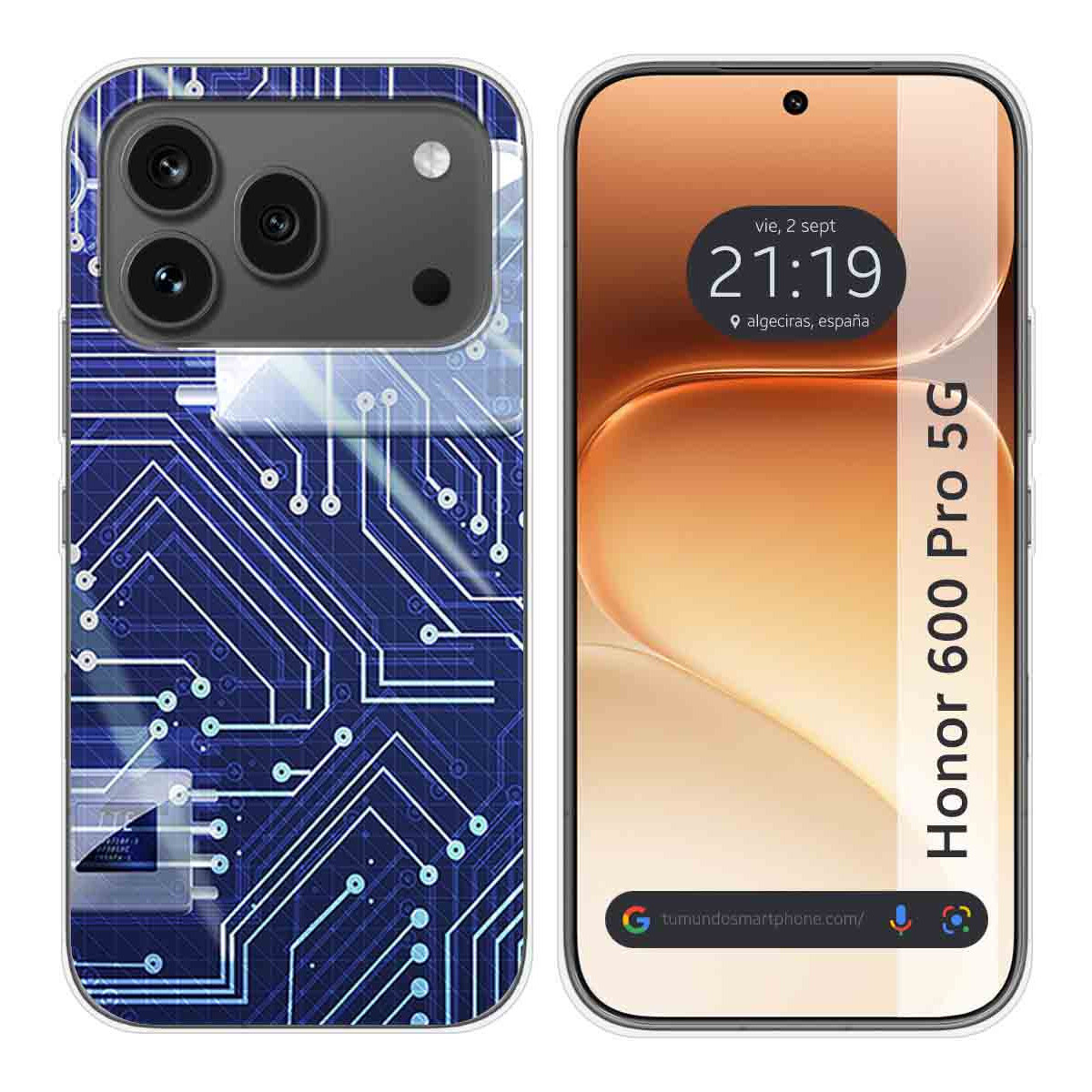 Funda Silicona para Huawei Honor 600 Pro 5G diseño Circuito Dibujos