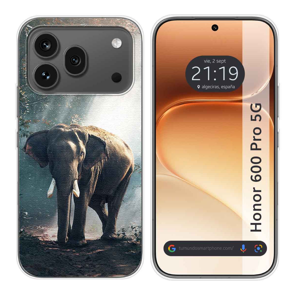 Funda Silicona para Huawei Honor 600 Pro 5G diseño Elefante Dibujos