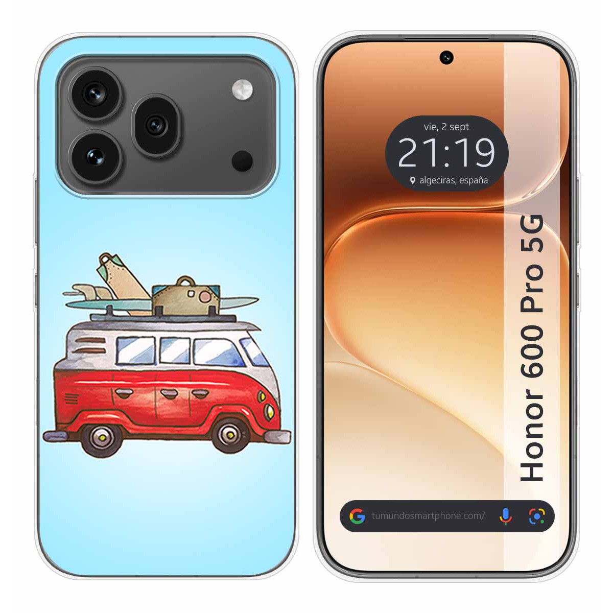 Funda Silicona para Huawei Honor 600 Pro 5G diseño Furgoneta Dibujos