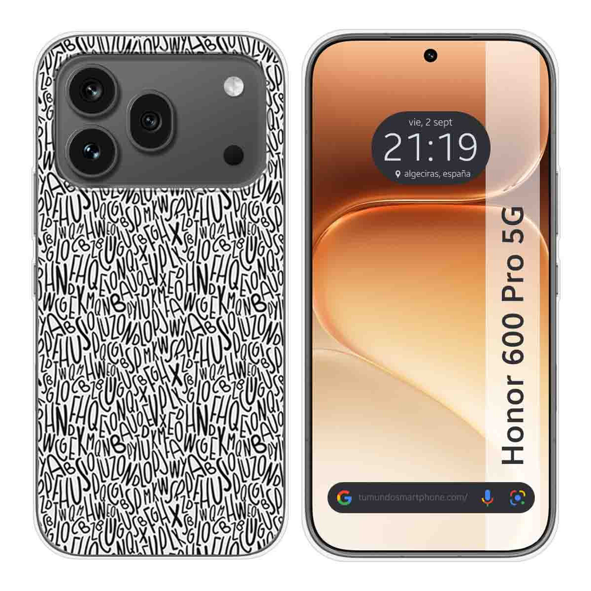 Funda Silicona para Huawei Honor 600 Pro 5G diseño Letras Dibujos