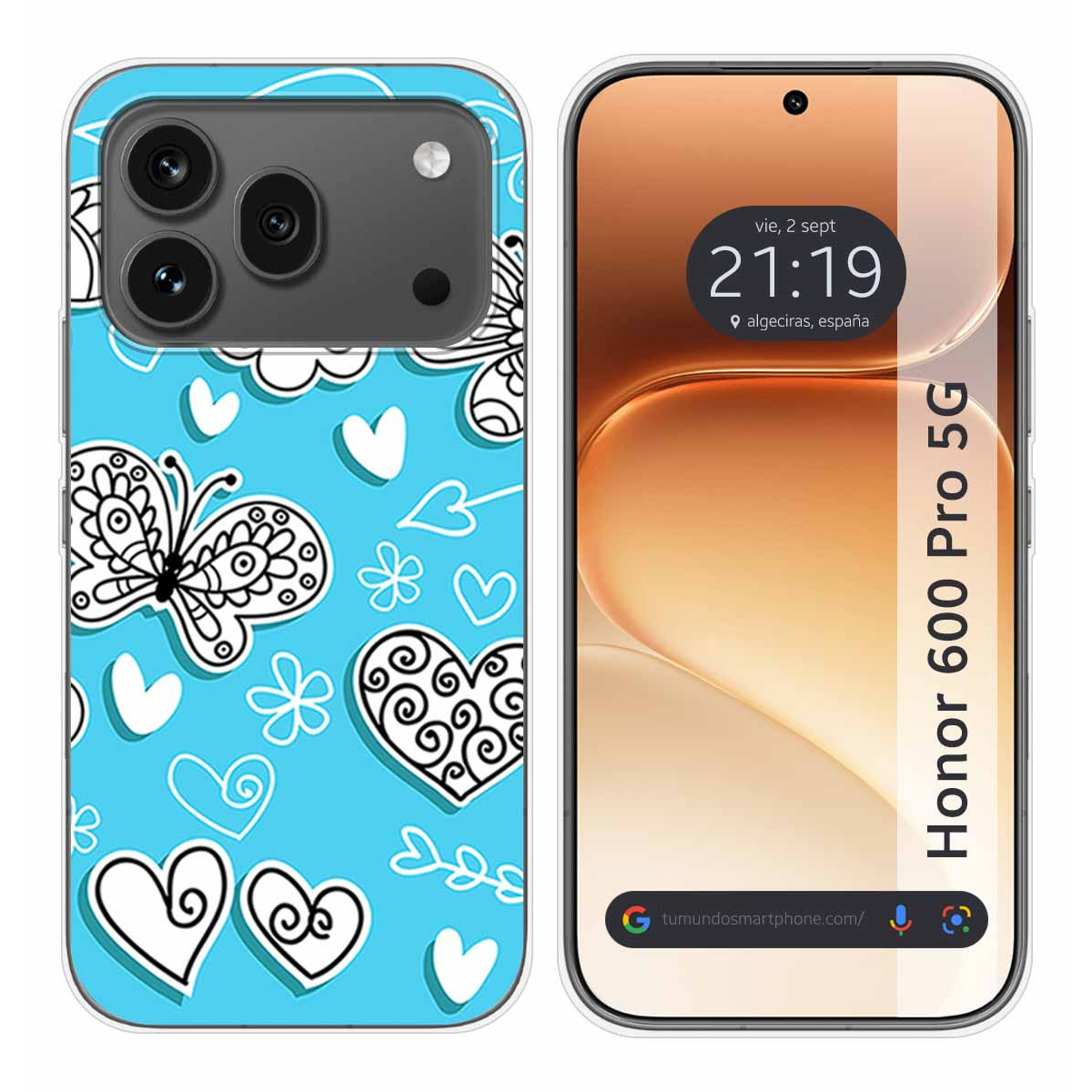 Funda Silicona para Huawei Honor 600 Pro 5G diseño Mariposas Dibujos
