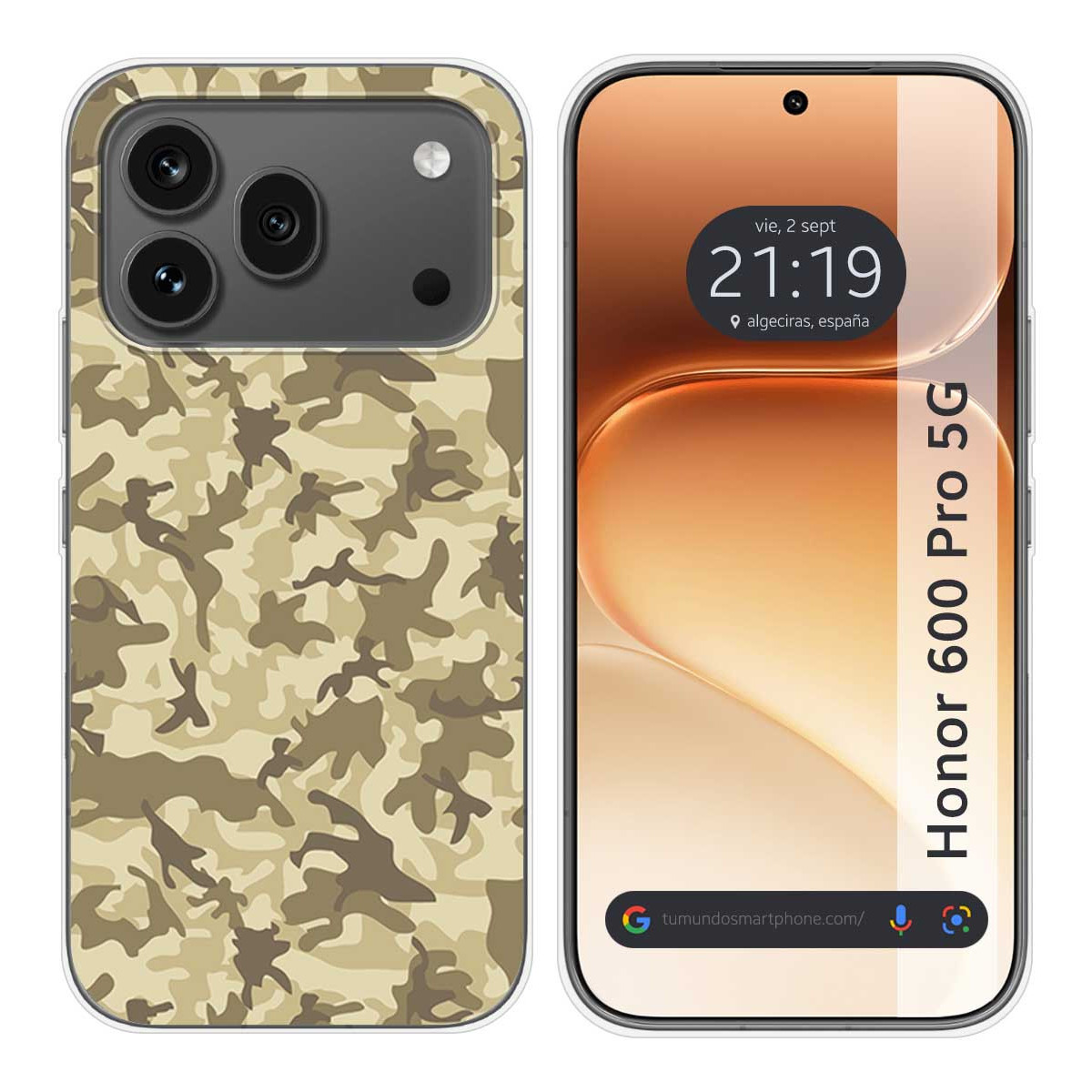 Funda Silicona para Huawei Honor 600 Pro 5G diseño Sand Camuflaje Dibujos