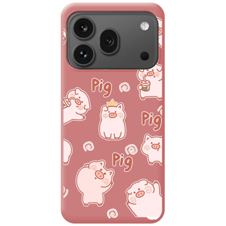 Funda Silicona Líquida Rosa para Huawei Honor 600 Pro 5G diseño Cerdos Dibujos