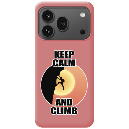 Funda Silicona Líquida Rosa para Huawei Honor 600 Pro 5G diseño Hombre Escalada Dibujos