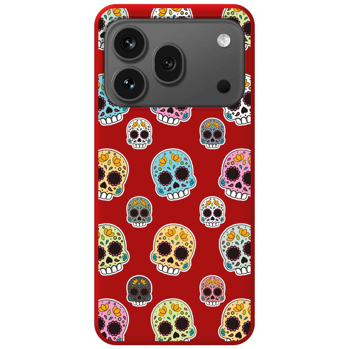 Funda Silicona Líquida Roja para Huawei Honor 600 Pro 5G diseño Catrina Dibujos