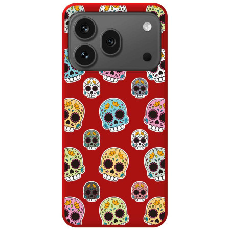 Funda Silicona Líquida Roja para Huawei Honor 600 Pro 5G diseño Catrina Dibujos