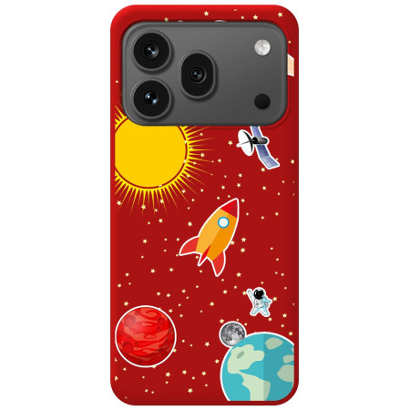 Funda Silicona Líquida Roja para Huawei Honor 600 Pro 5G diseño Espacio Dibujos