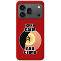 Funda Silicona Líquida Roja para Huawei Honor 600 Pro 5G diseño Hombre Escalada Dibujos