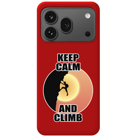 Funda Silicona Líquida Roja para Huawei Honor 600 Pro 5G diseño Hombre Escalada Dibujos