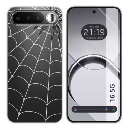 Funda Silicona Transparente para Realme 16 5G diseño Araña Dibujos
