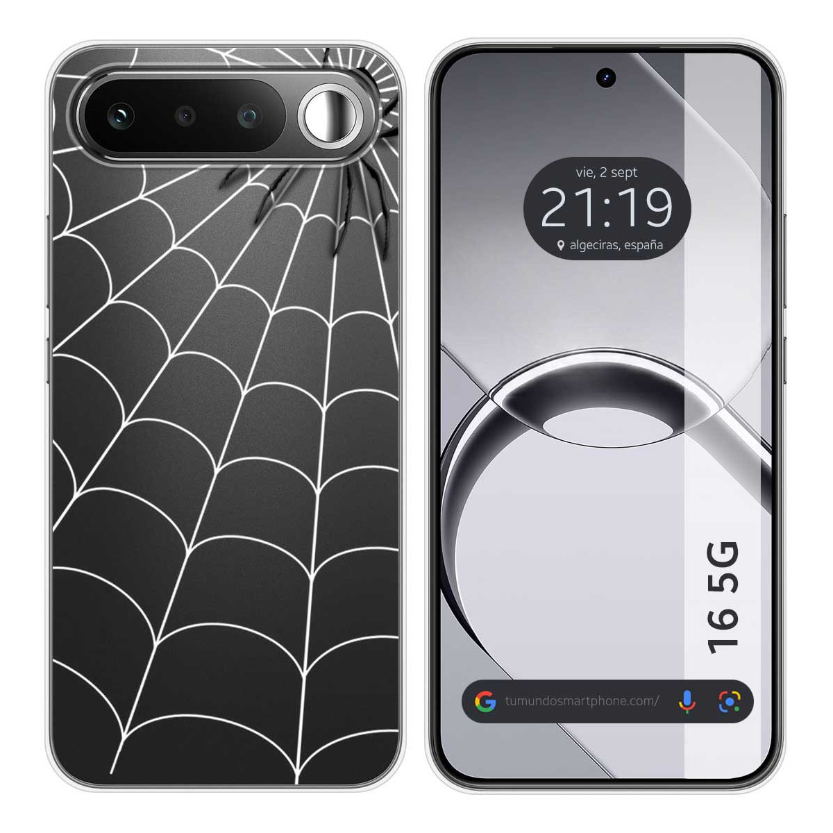 Funda Silicona Transparente para Realme 16 5G diseño Araña Dibujos