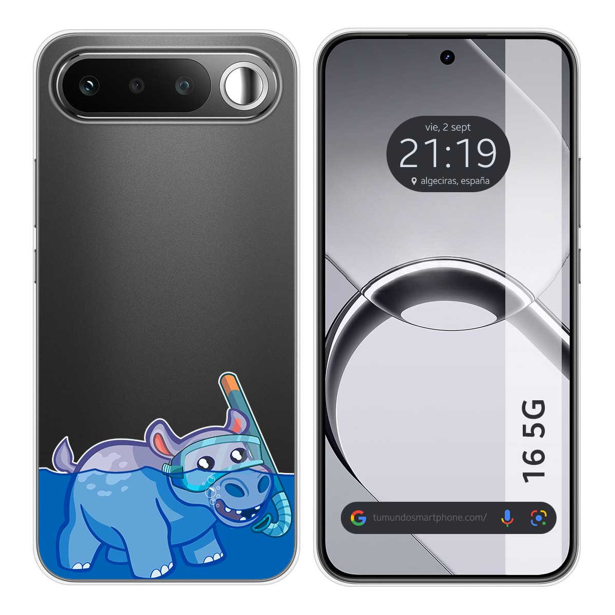 Funda Silicona Transparente para Realme 16 5G diseño Hipo Dibujos