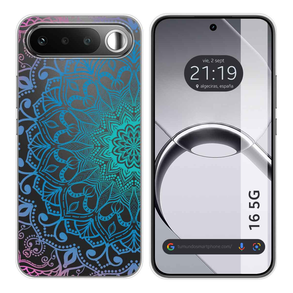Funda Silicona Transparente para Realme 16 5G diseño Mandala Dibujos