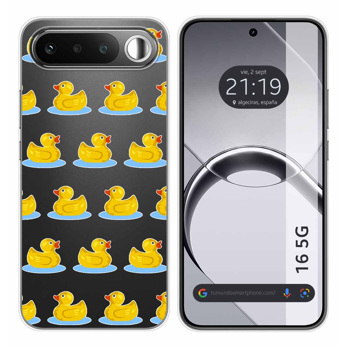 Funda Silicona Transparente para Realme 16 5G diseño Pato Dibujos