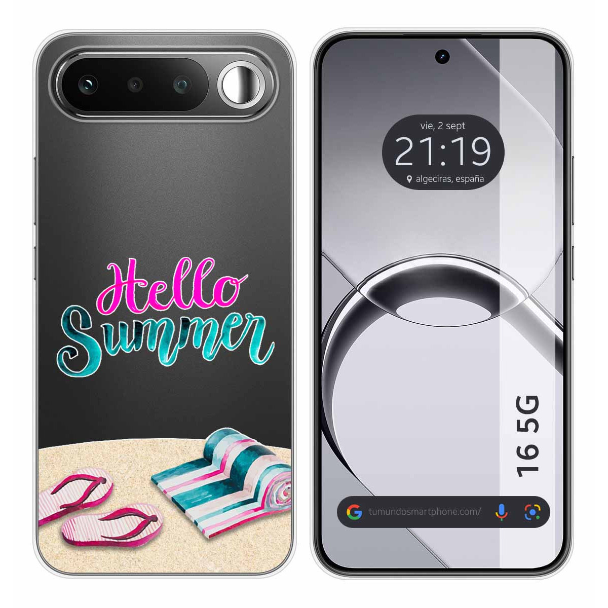 Funda Silicona Transparente para Realme 16 5G diseño Summer Dibujos