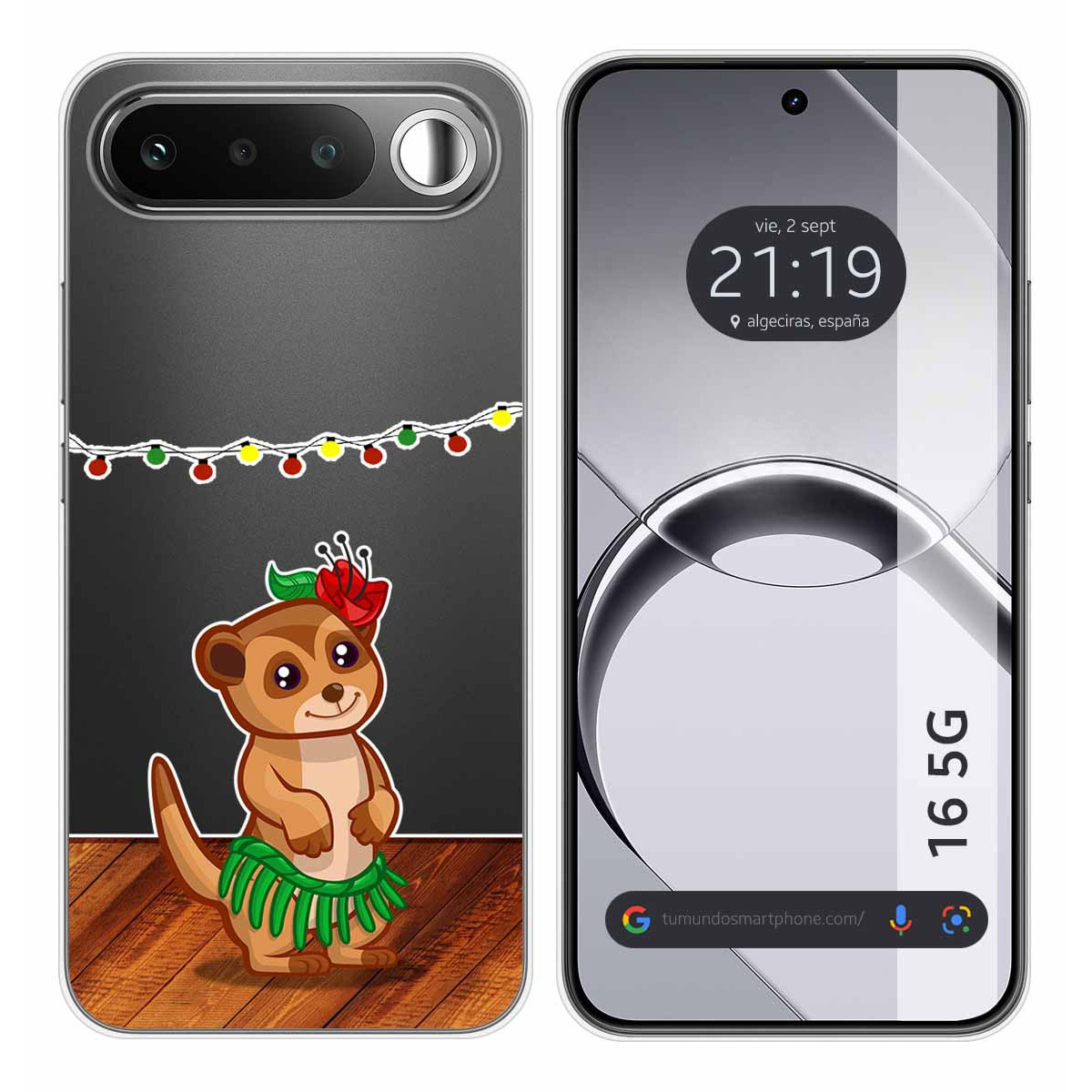 Funda Silicona Transparente para Realme 16 5G diseño Suricata Dibujos