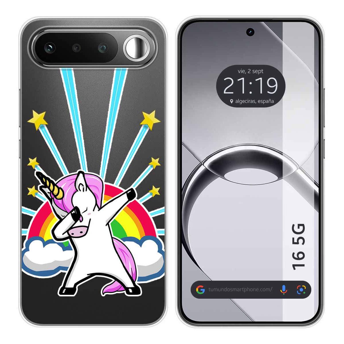Funda Silicona Transparente para Realme 16 5G diseño Unicornio Dibujos